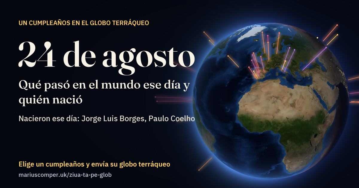La Tierra el 24 de agosto, con los rayos de los acontecimientos del día