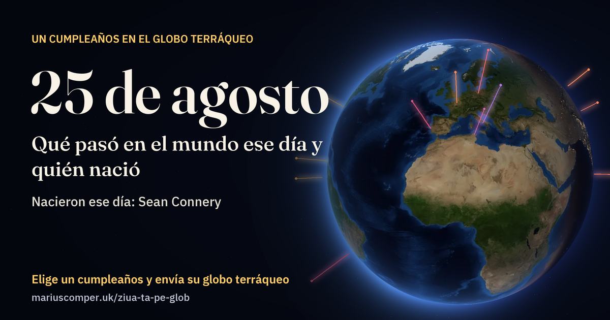 La Tierra el 25 de agosto, con los rayos de los acontecimientos del día