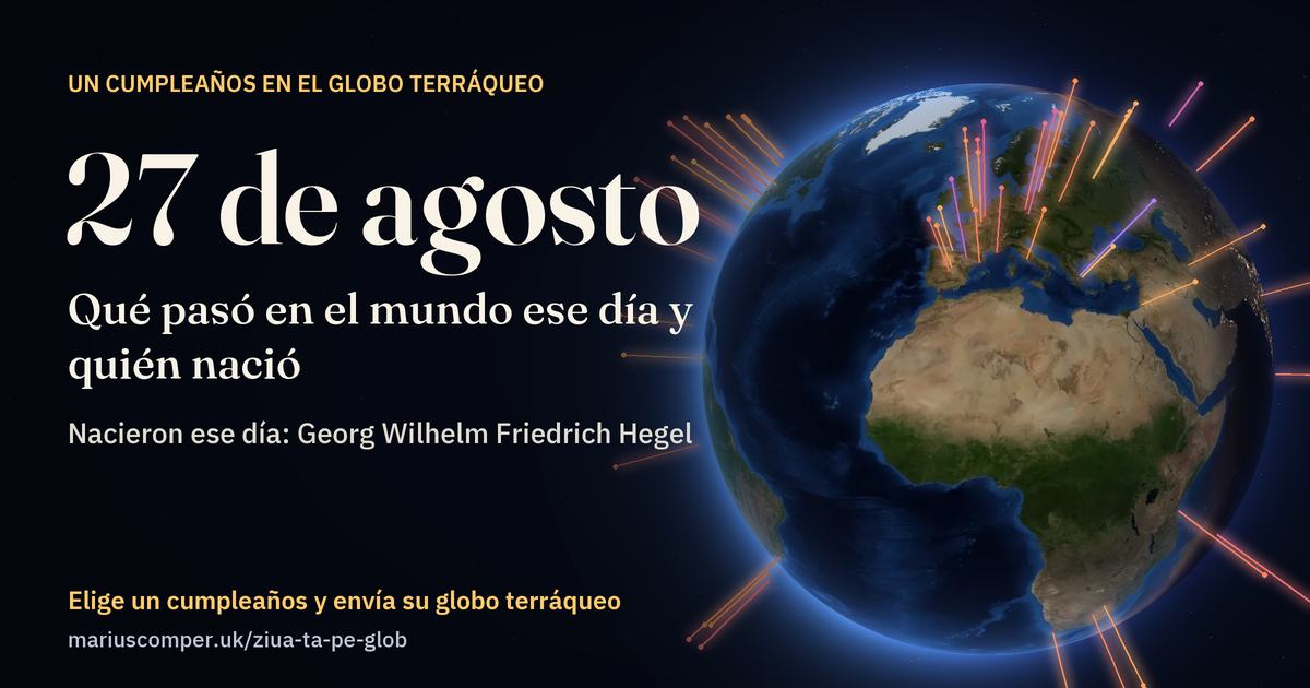 La Tierra el 27 de agosto, con los rayos de los acontecimientos del día