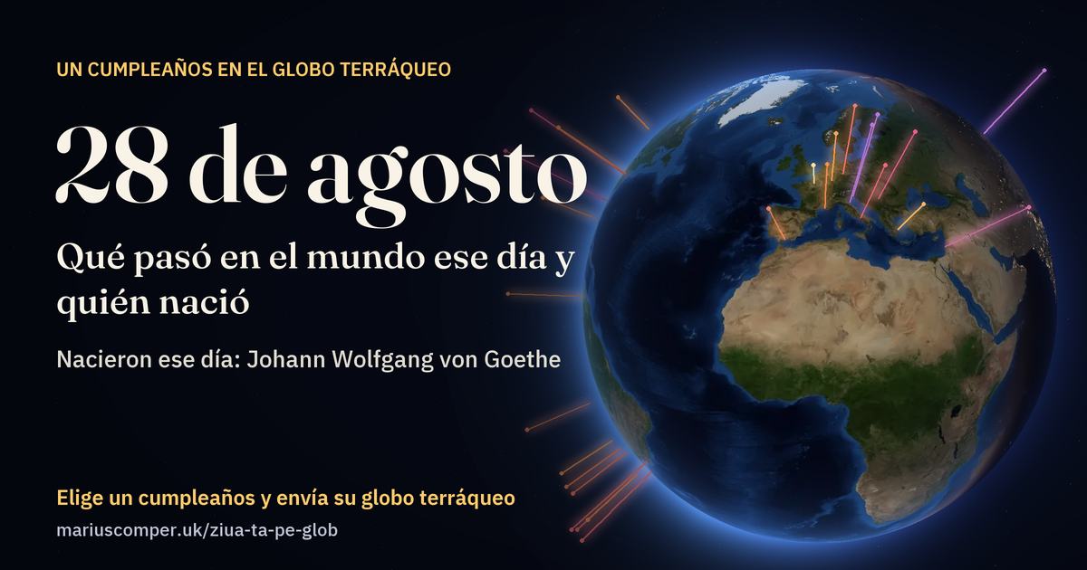 La Tierra el 28 de agosto, con los rayos de los acontecimientos del día