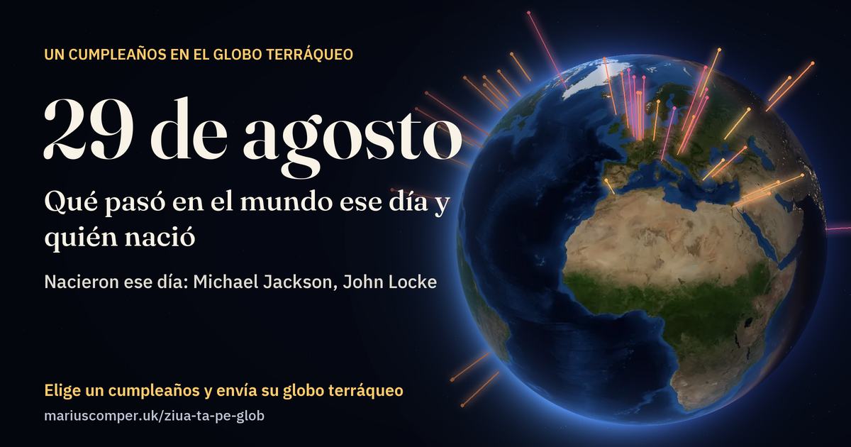 La Tierra el 29 de agosto, con los rayos de los acontecimientos del día