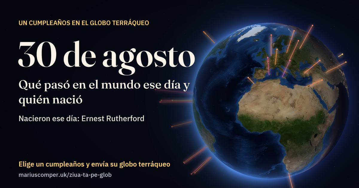 La Tierra el 30 de agosto, con los rayos de los acontecimientos del día