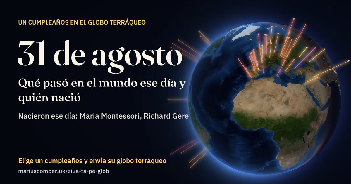 La Tierra el 31 de agosto, con los rayos de los acontecimientos del día
