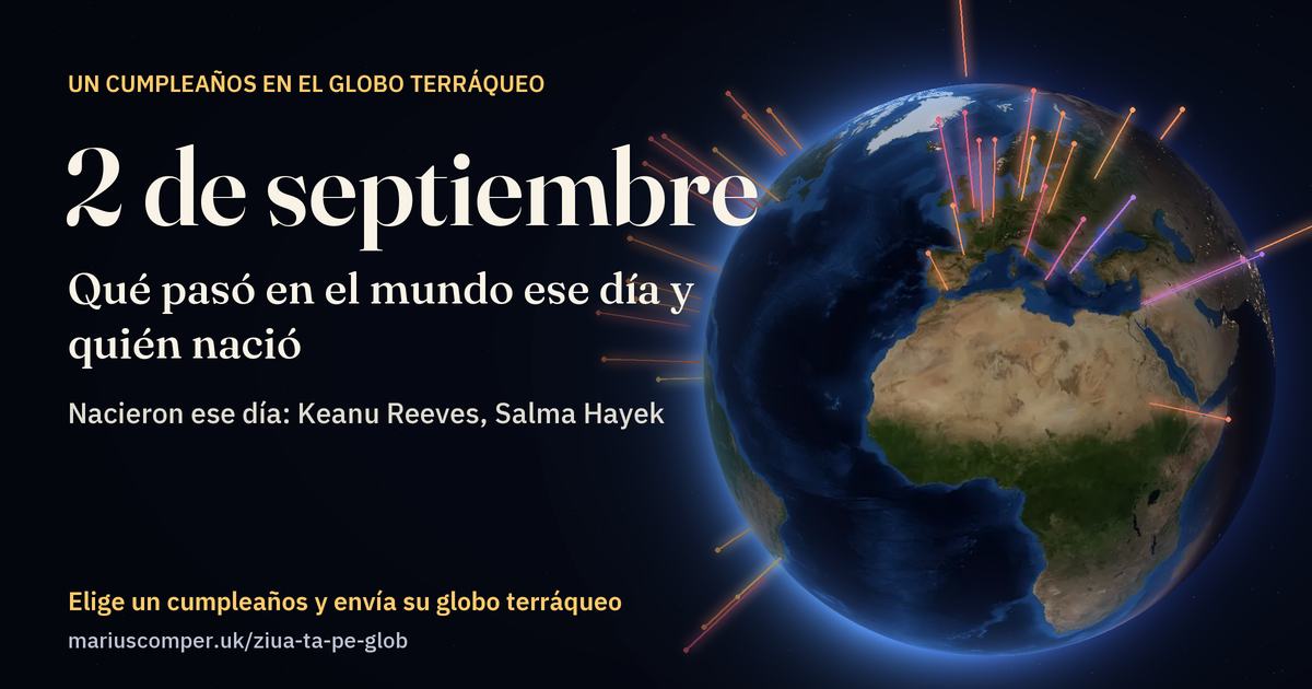 La Tierra el 2 de septiembre, con los rayos de los acontecimientos del día