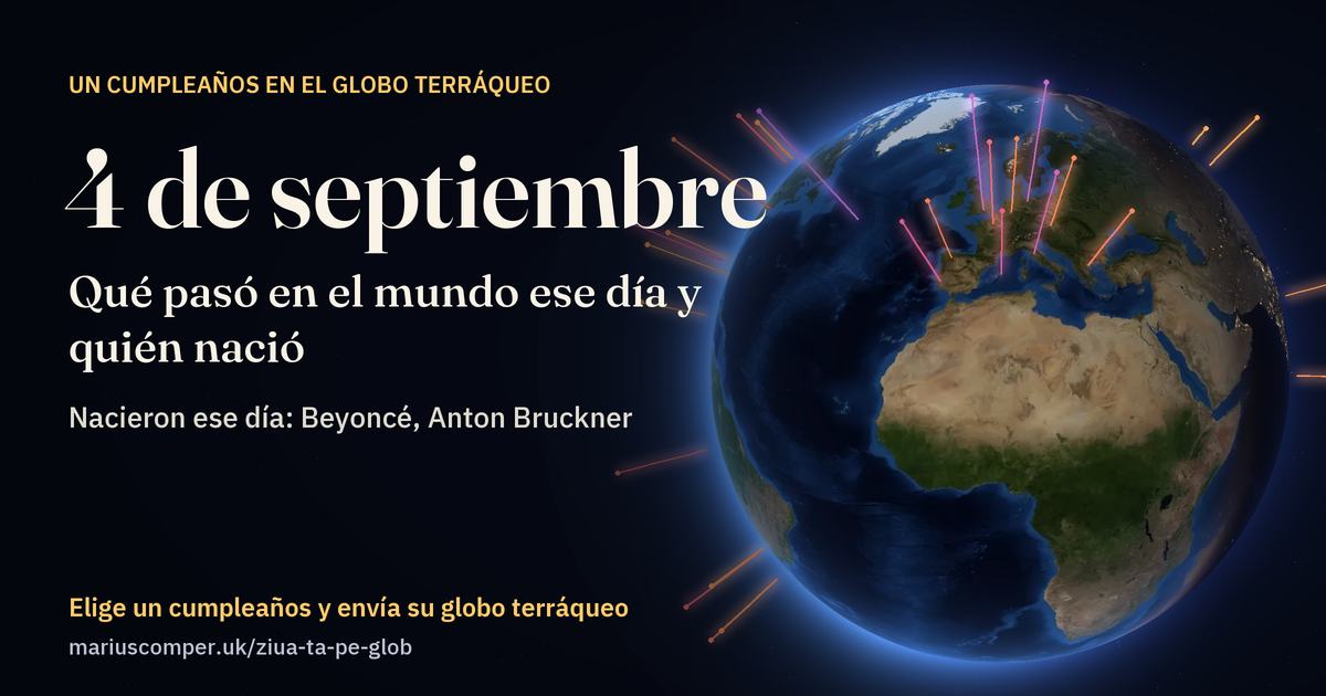La Tierra el 4 de septiembre, con los rayos de los acontecimientos del día