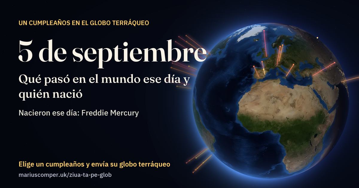 La Tierra el 5 de septiembre, con los rayos de los acontecimientos del día