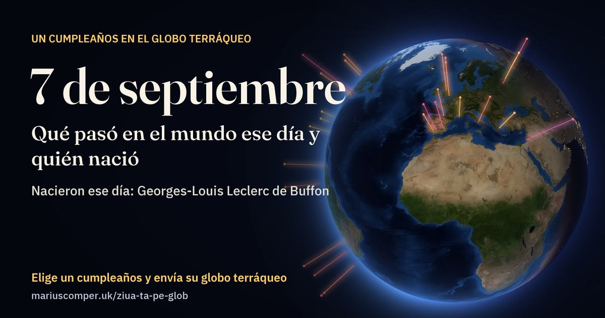 La Tierra el 7 de septiembre, con los rayos de los acontecimientos del día