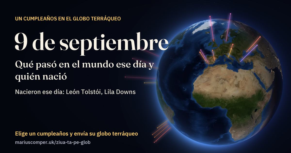 La Tierra el 9 de septiembre, con los rayos de los acontecimientos del día