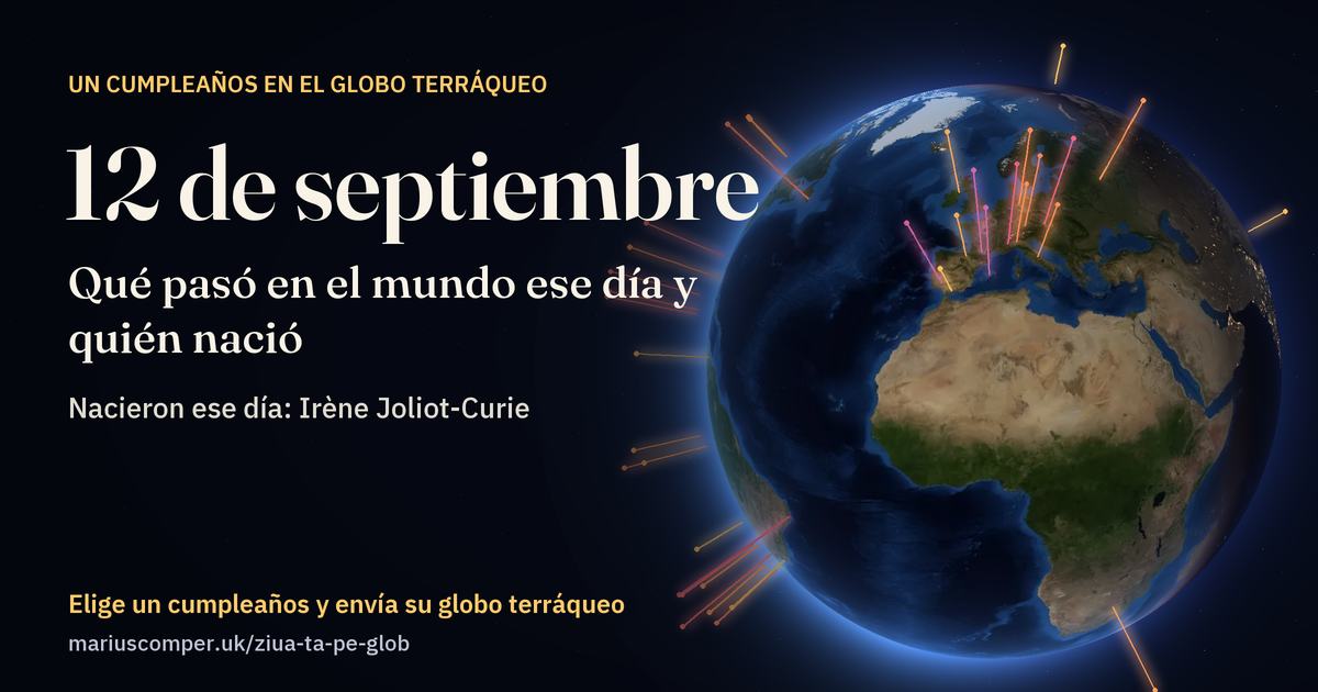 La Tierra el 12 de septiembre, con los rayos de los acontecimientos del día