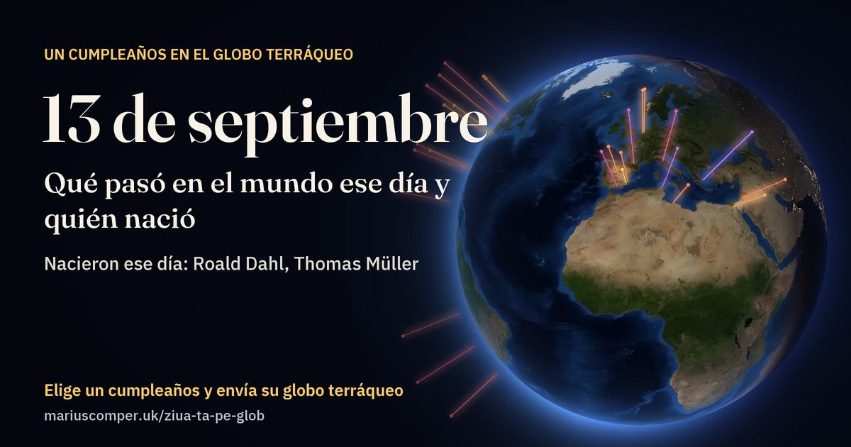 La Tierra el 13 de septiembre, con los rayos de los acontecimientos del día