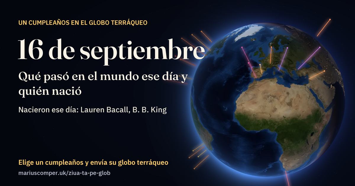 La Tierra el 16 de septiembre, con los rayos de los acontecimientos del día