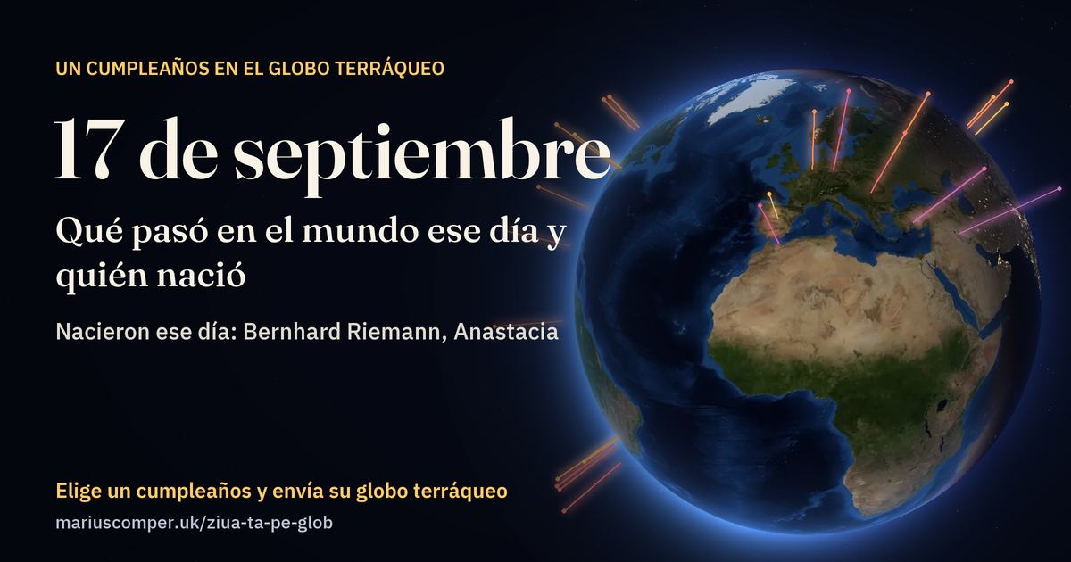 La Tierra el 17 de septiembre, con los rayos de los acontecimientos del día