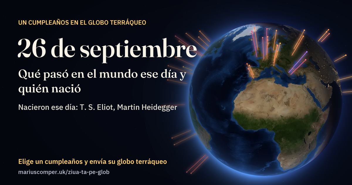 La Tierra el 26 de septiembre, con los rayos de los acontecimientos del día