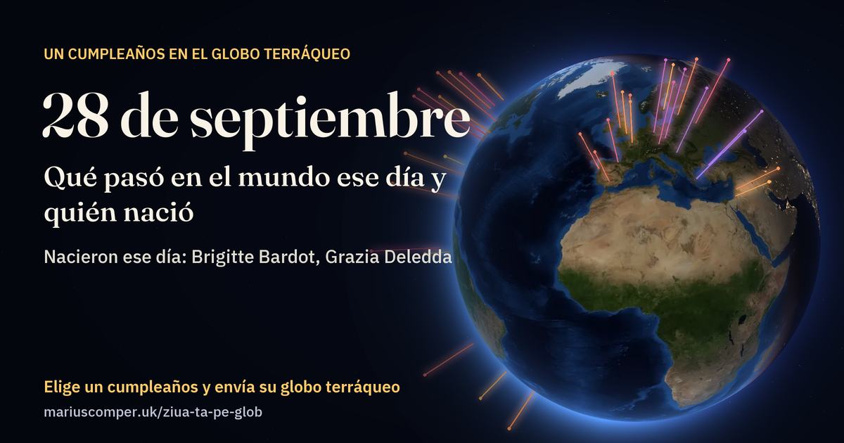 La Tierra el 28 de septiembre, con los rayos de los acontecimientos del día