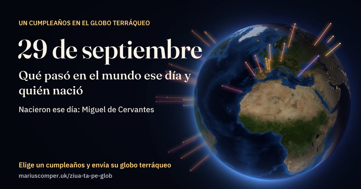 La Tierra el 29 de septiembre, con los rayos de los acontecimientos del día
