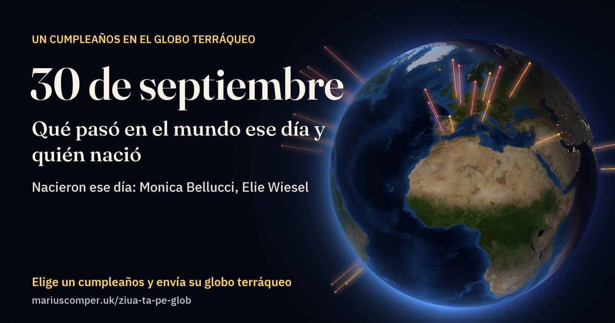 La Tierra el 30 de septiembre, con los rayos de los acontecimientos del día