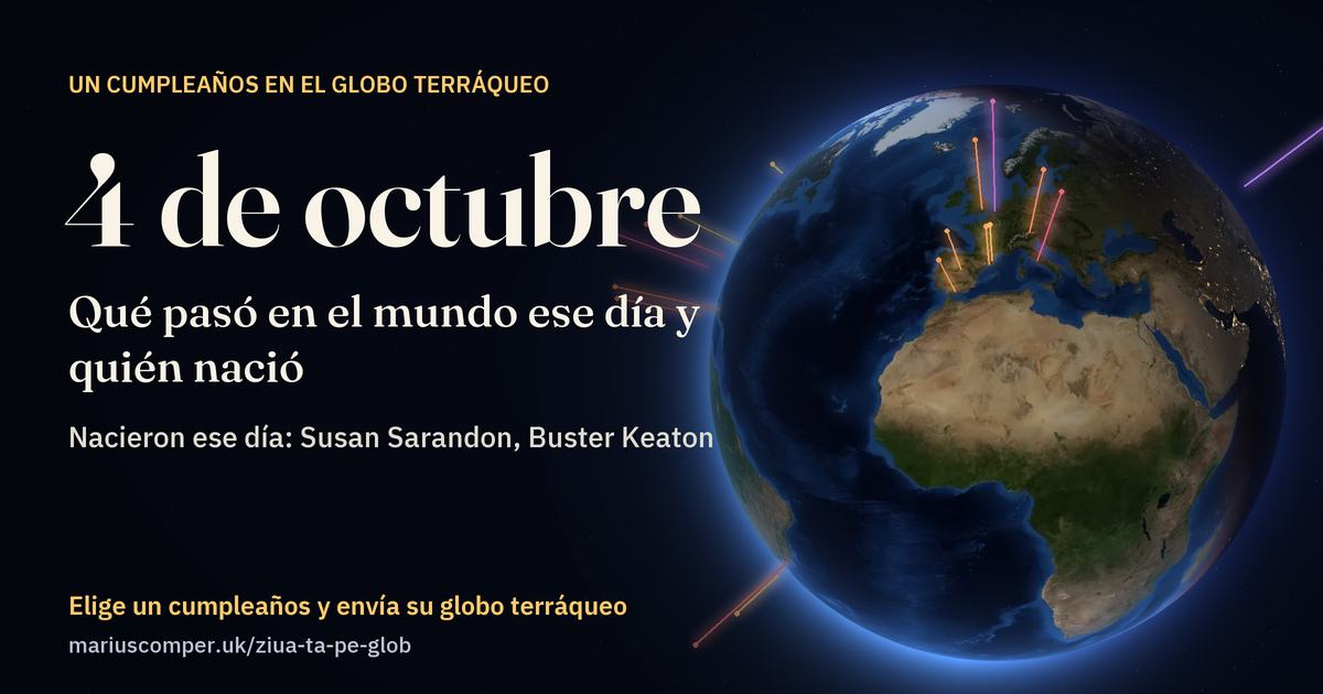La Tierra el 4 de octubre, con los rayos de los acontecimientos del día
