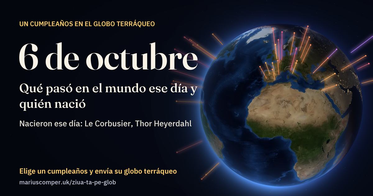 La Tierra el 6 de octubre, con los rayos de los acontecimientos del día