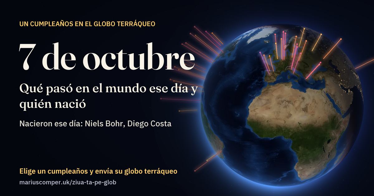 La Tierra el 7 de octubre, con los rayos de los acontecimientos del día