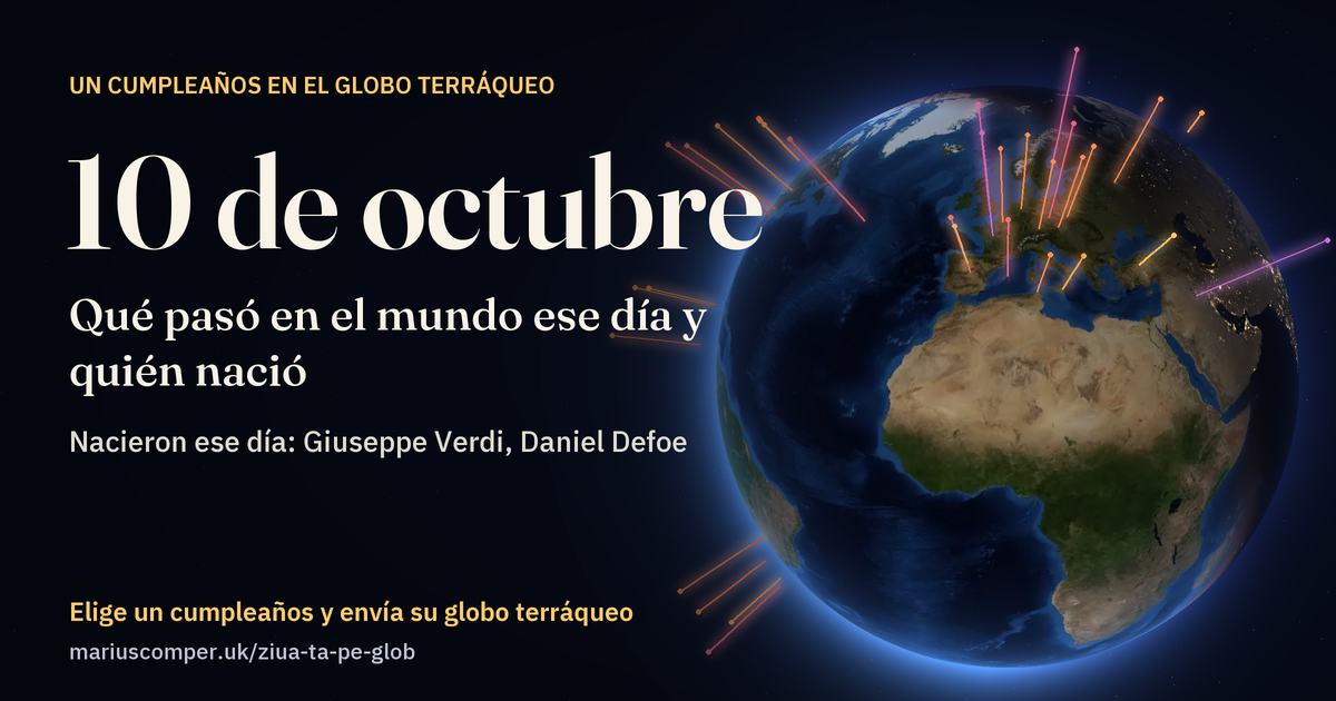 La Tierra el 10 de octubre, con los rayos de los acontecimientos del día