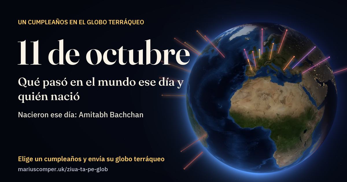 La Tierra el 11 de octubre, con los rayos de los acontecimientos del día