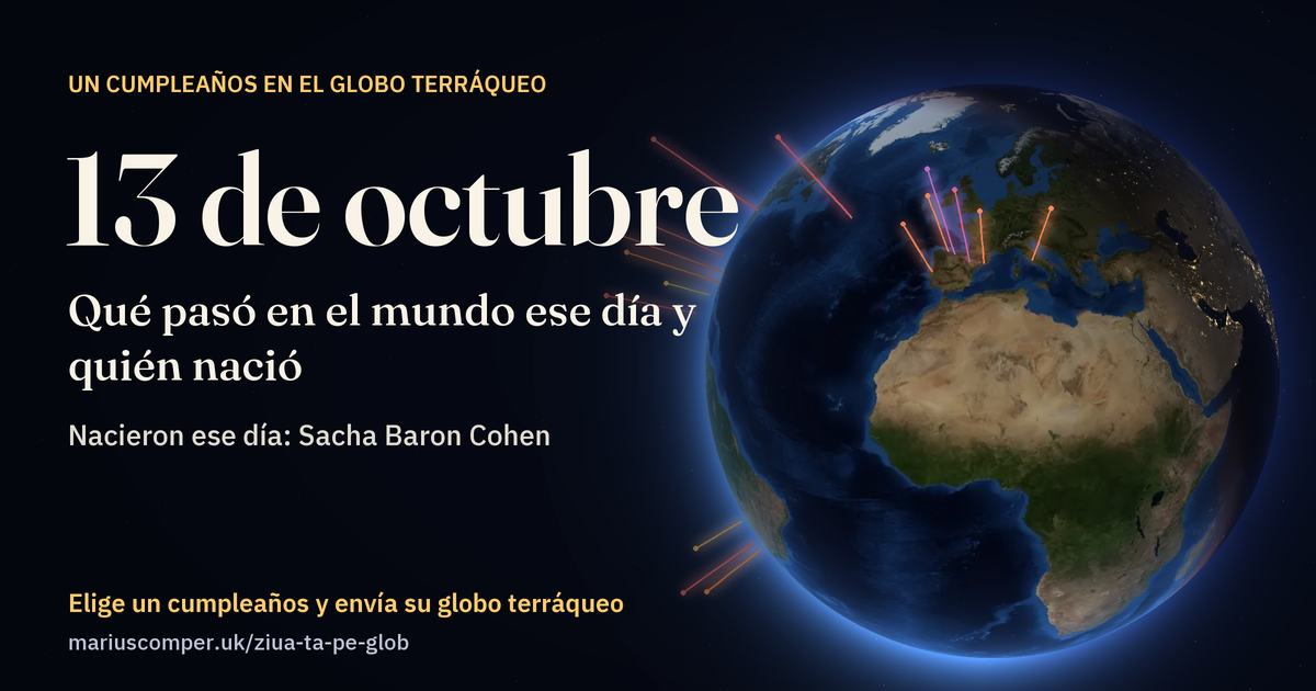 La Tierra el 13 de octubre, con los rayos de los acontecimientos del día
