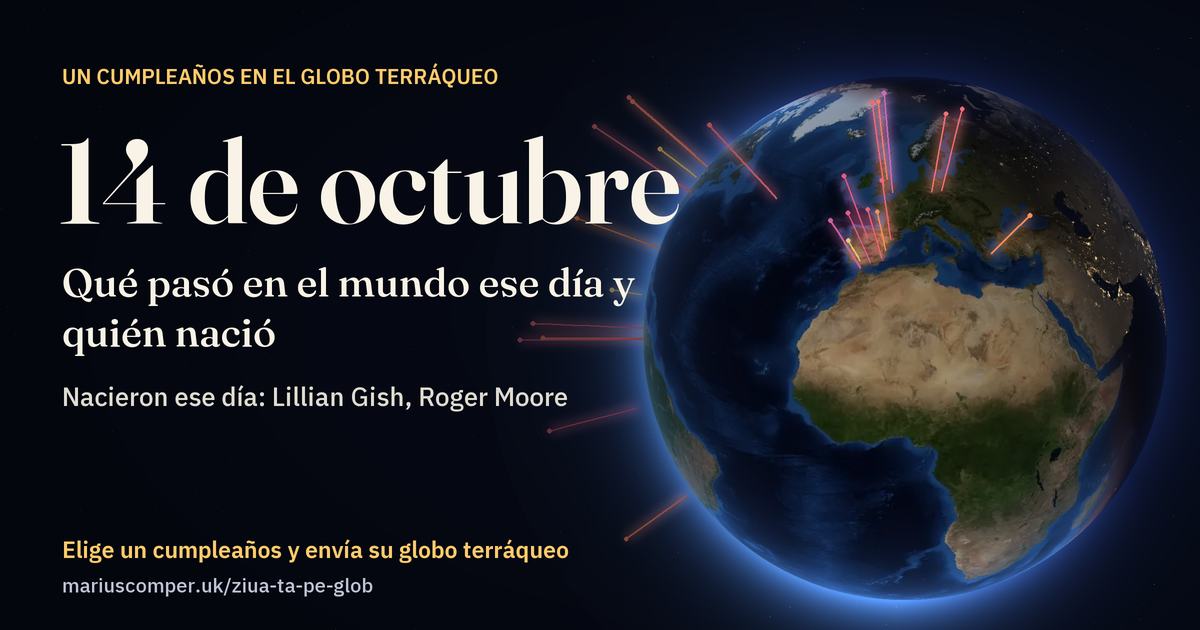 La Tierra el 14 de octubre, con los rayos de los acontecimientos del día