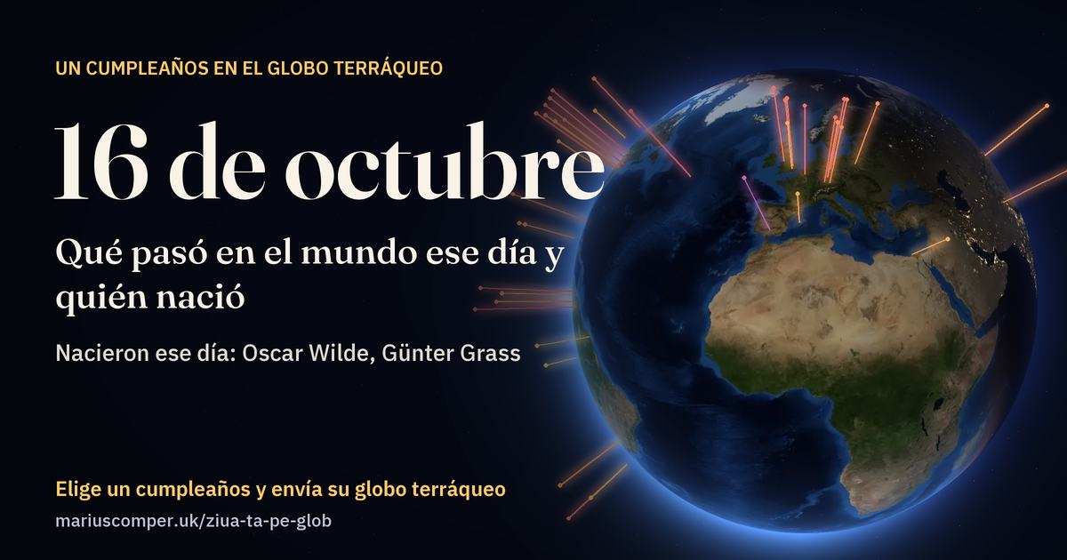 La Tierra el 16 de octubre, con los rayos de los acontecimientos del día