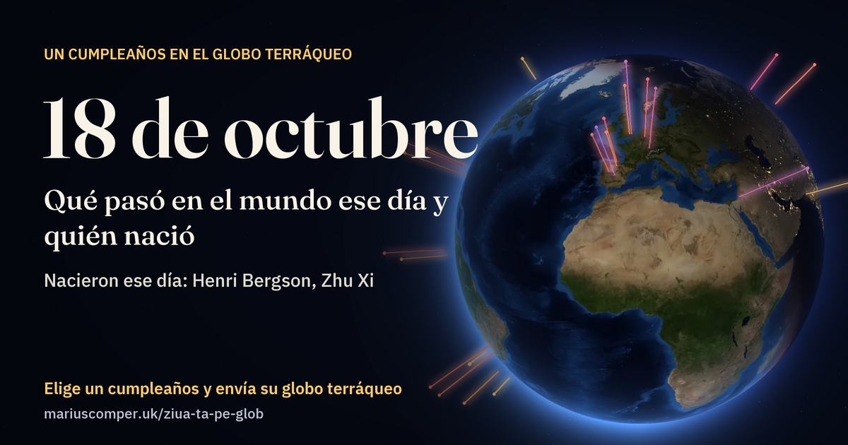 La Tierra el 18 de octubre, con los rayos de los acontecimientos del día