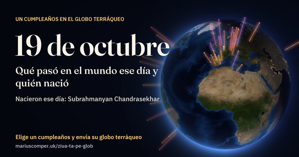 La Tierra el 19 de octubre, con los rayos de los acontecimientos del día