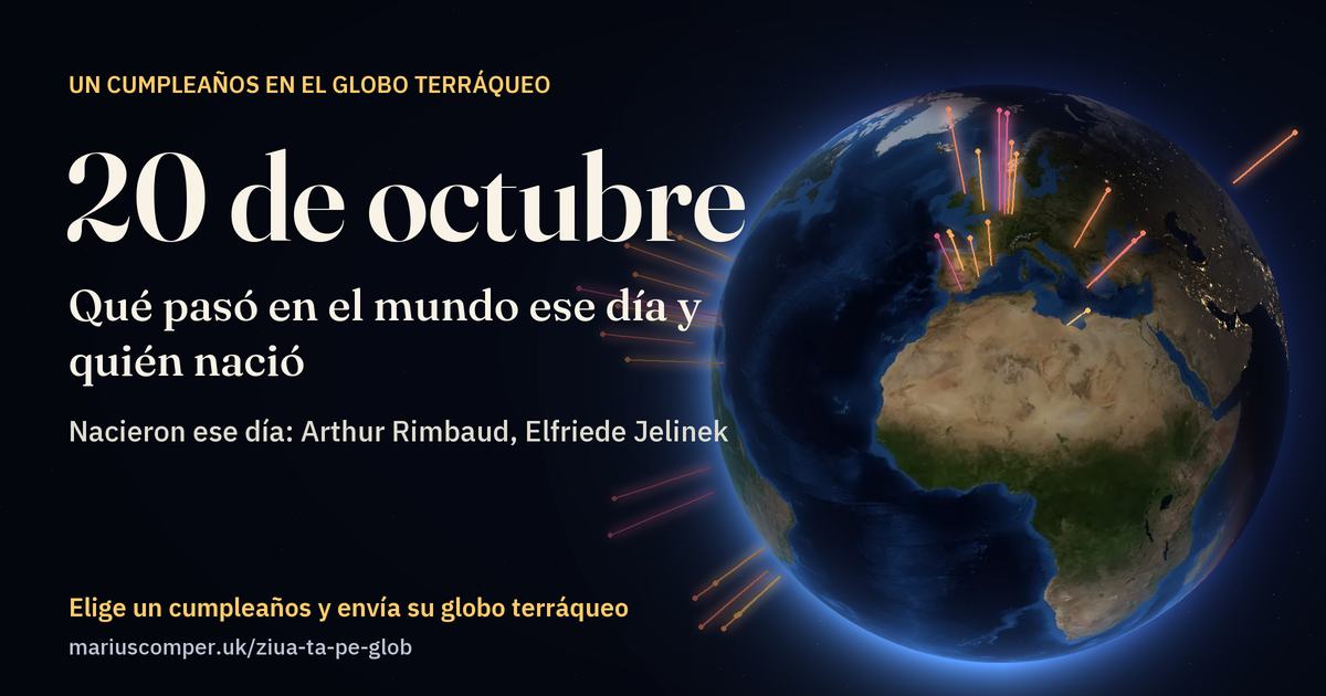 La Tierra el 20 de octubre, con los rayos de los acontecimientos del día