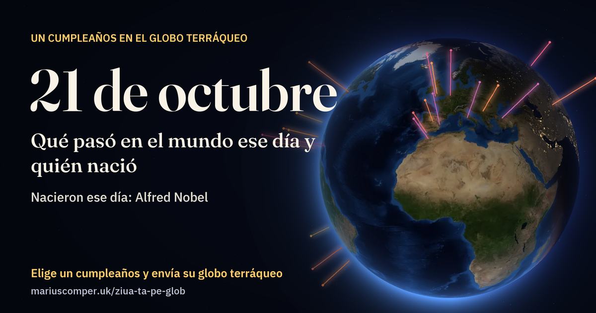 La Tierra el 21 de octubre, con los rayos de los acontecimientos del día