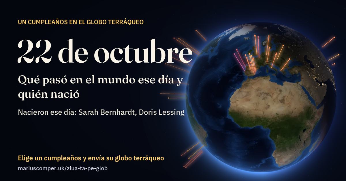 La Tierra el 22 de octubre, con los rayos de los acontecimientos del día