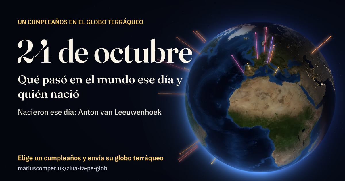 La Tierra el 24 de octubre, con los rayos de los acontecimientos del día