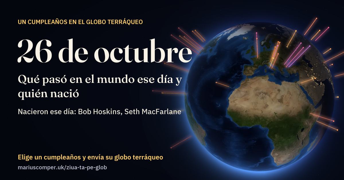 La Tierra el 26 de octubre, con los rayos de los acontecimientos del día