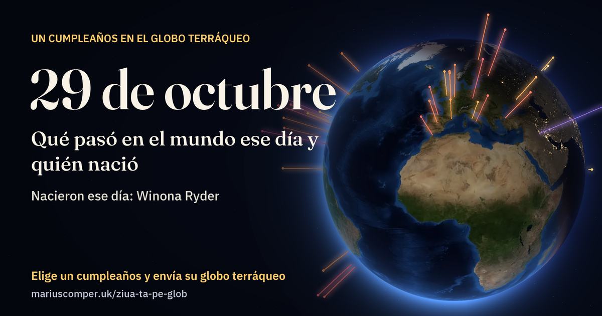 La Tierra el 29 de octubre, con los rayos de los acontecimientos del día