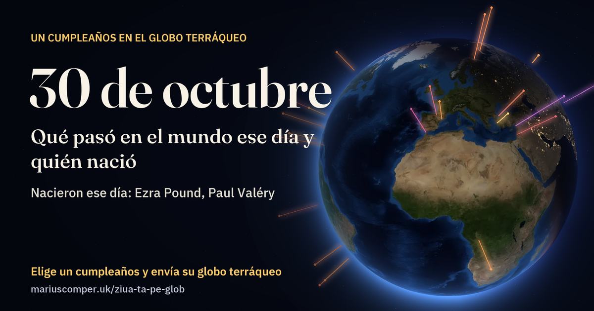 La Tierra el 30 de octubre, con los rayos de los acontecimientos del día