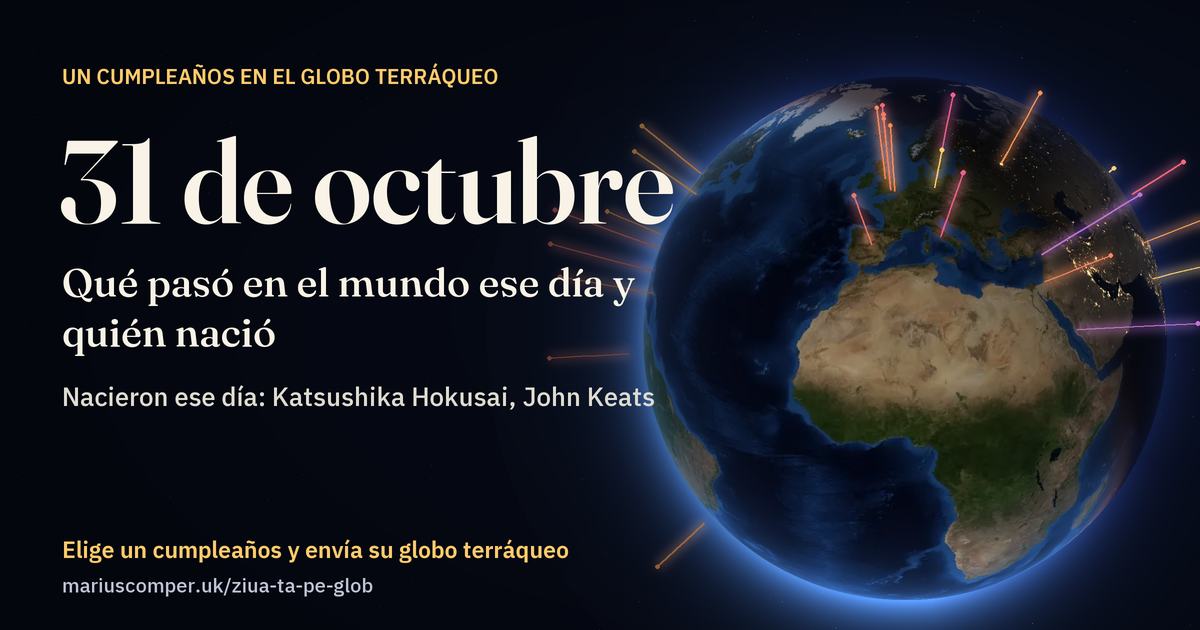 La Tierra el 31 de octubre, con los rayos de los acontecimientos del día