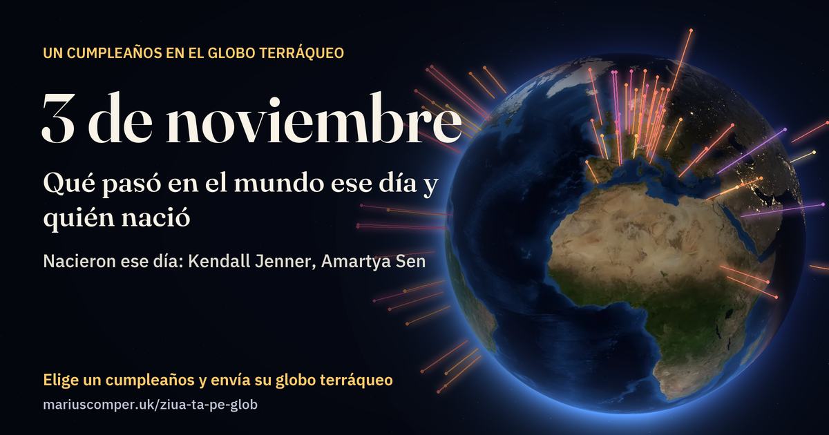 La Tierra el 3 de noviembre, con los rayos de los acontecimientos del día