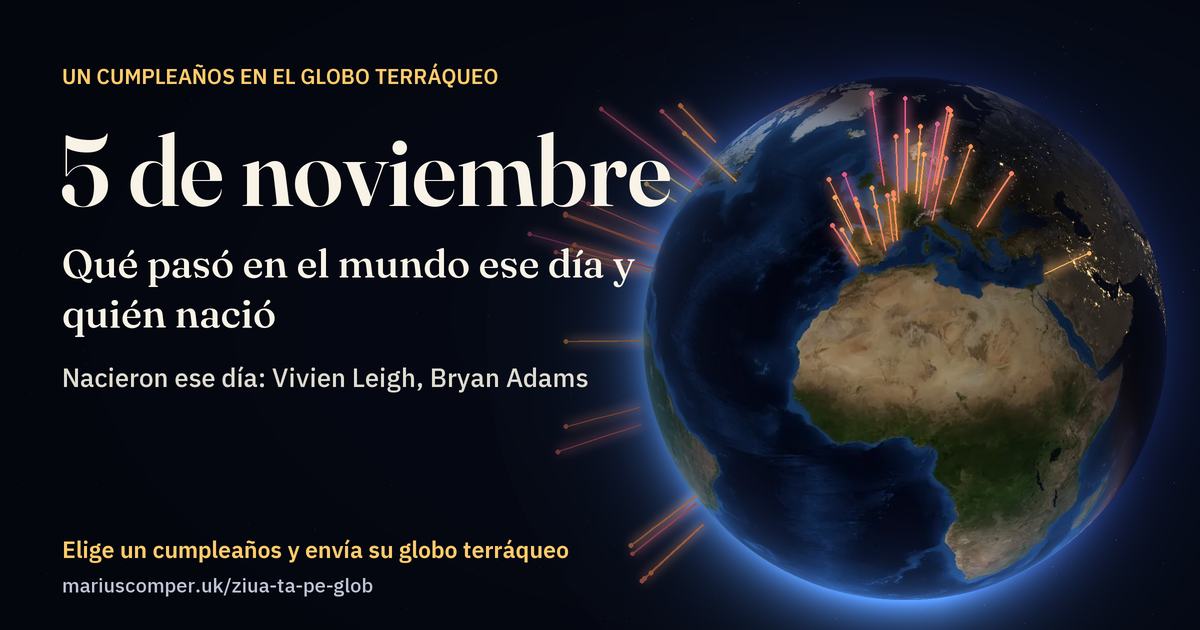 La Tierra el 5 de noviembre, con los rayos de los acontecimientos del día