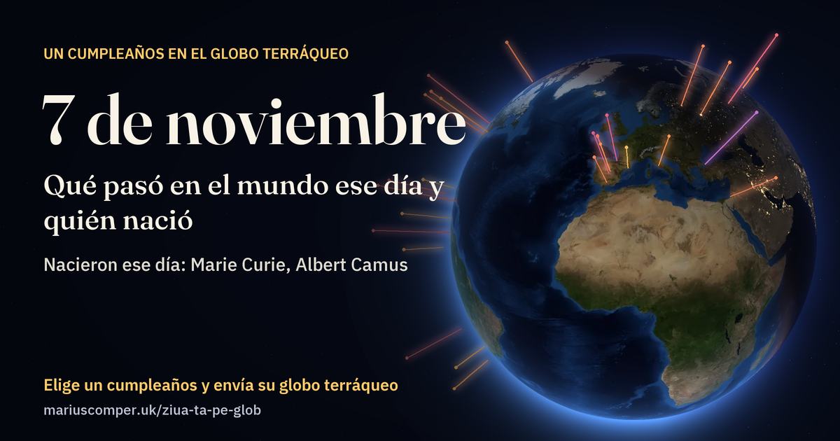 La Tierra el 7 de noviembre, con los rayos de los acontecimientos del día
