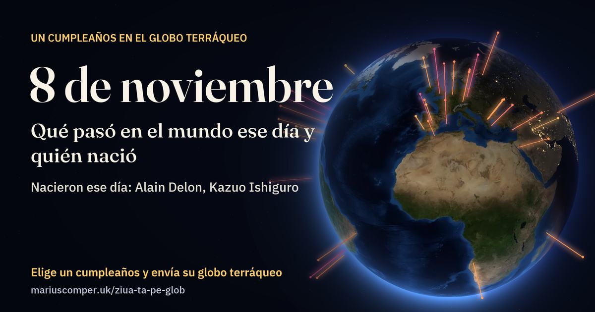 La Tierra el 8 de noviembre, con los rayos de los acontecimientos del día