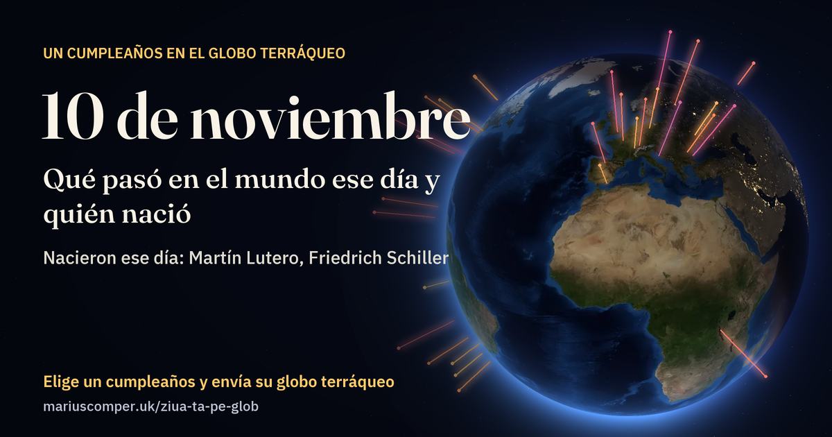 La Tierra el 10 de noviembre, con los rayos de los acontecimientos del día