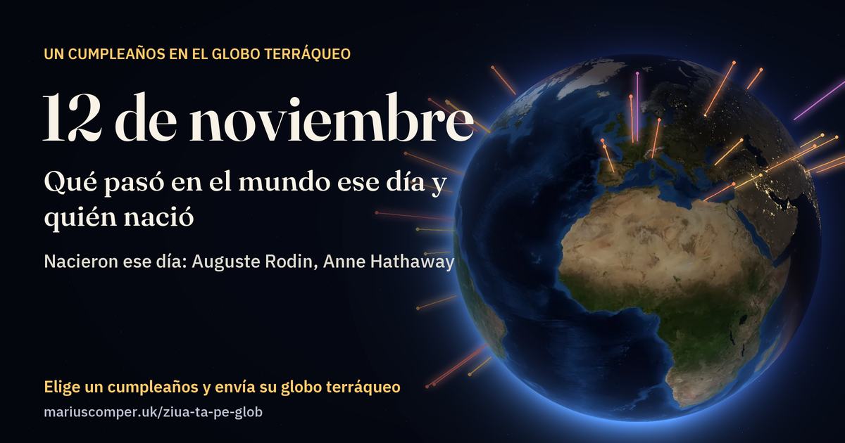 La Tierra el 12 de noviembre, con los rayos de los acontecimientos del día