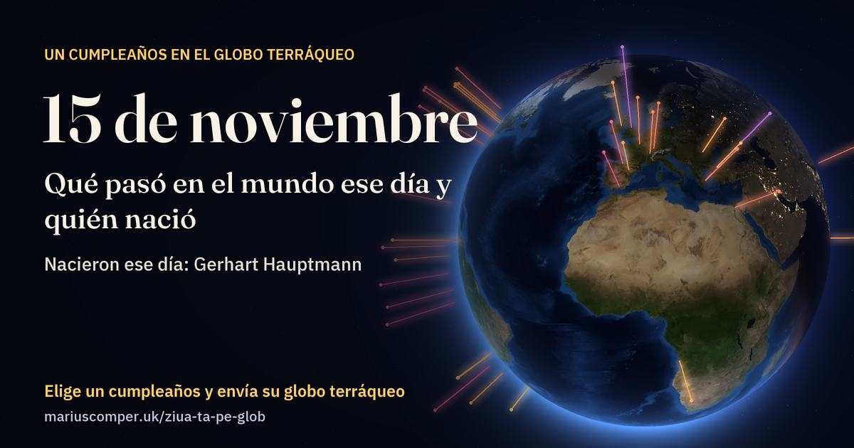 La Tierra el 15 de noviembre, con los rayos de los acontecimientos del día