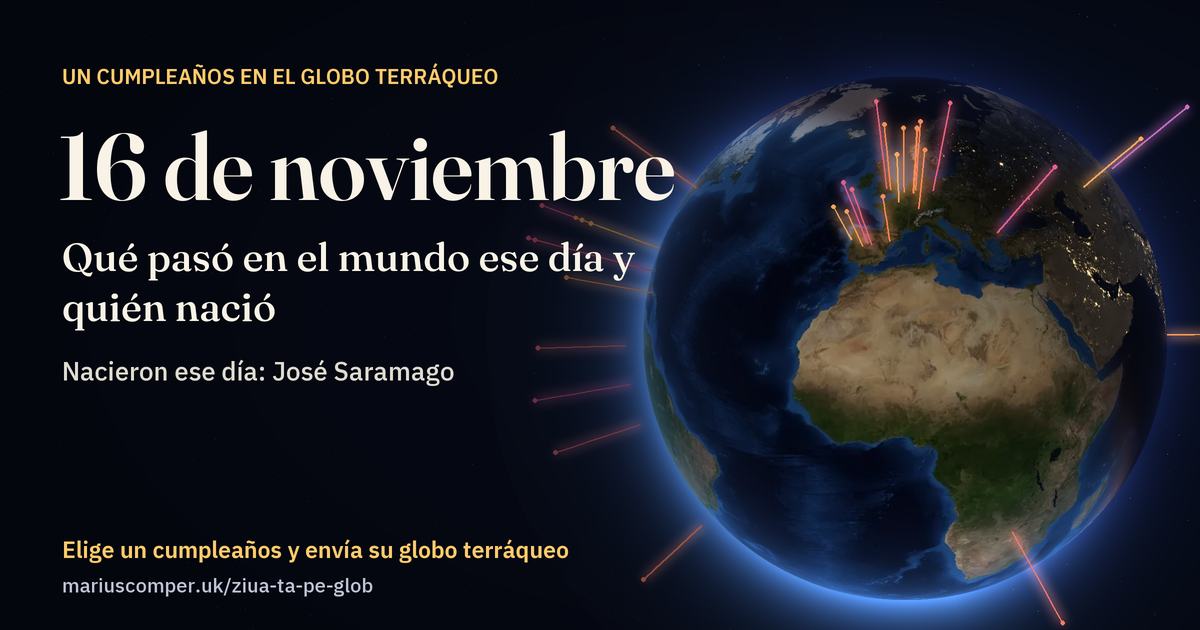 La Tierra el 16 de noviembre, con los rayos de los acontecimientos del día