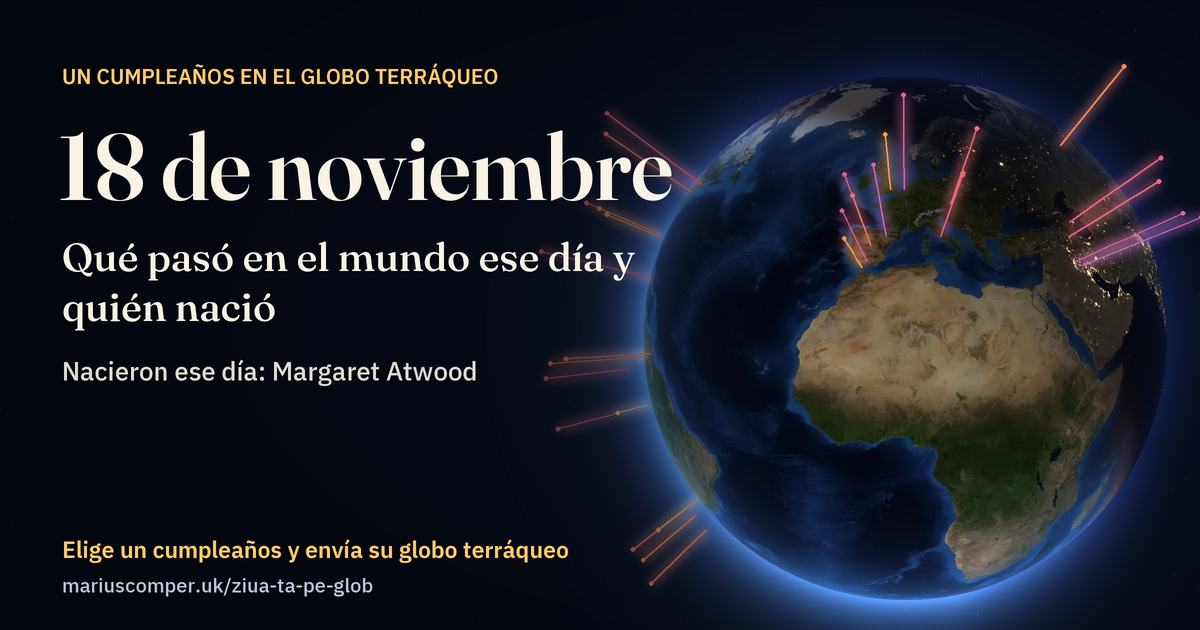 La Tierra el 18 de noviembre, con los rayos de los acontecimientos del día