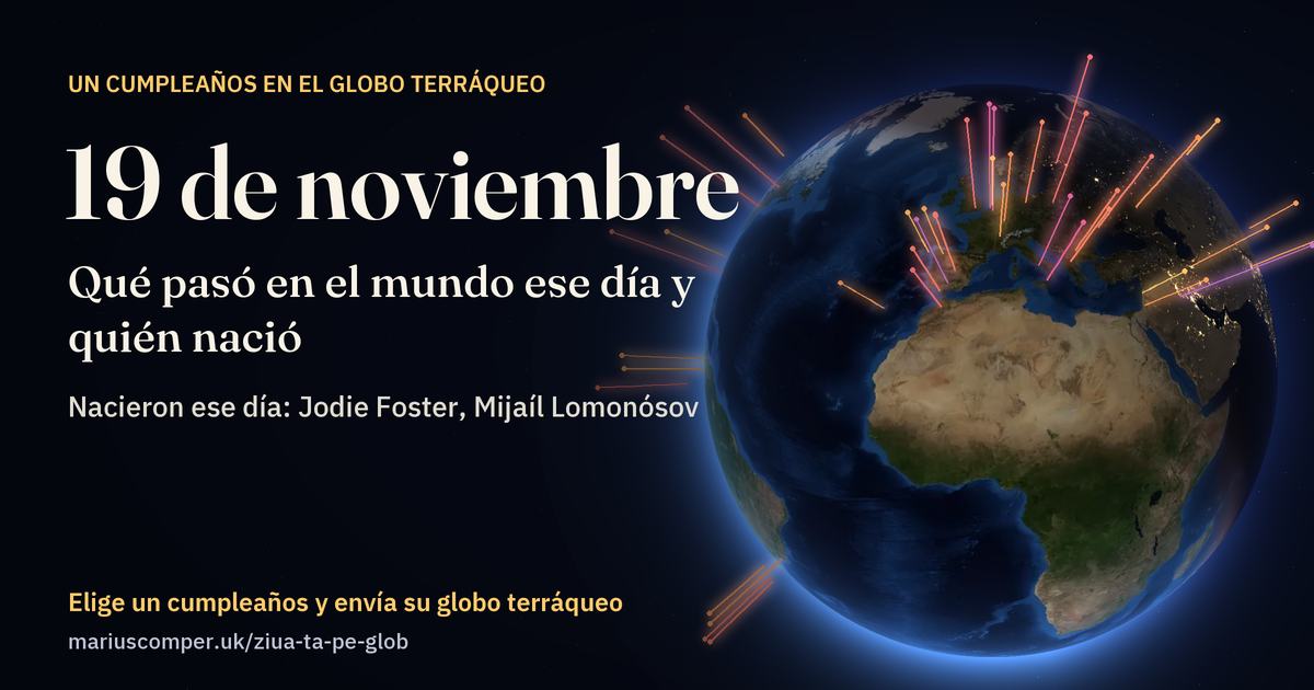 La Tierra el 19 de noviembre, con los rayos de los acontecimientos del día