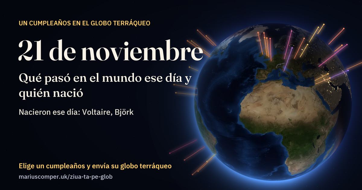 La Tierra el 21 de noviembre, con los rayos de los acontecimientos del día
