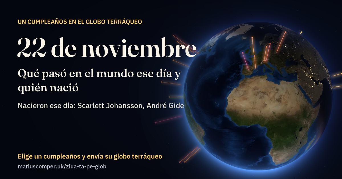 La Tierra el 22 de noviembre, con los rayos de los acontecimientos del día
